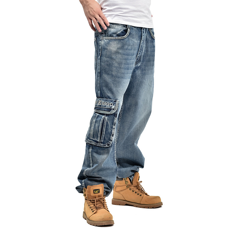 Jeans Baggy Retro Estilo Hip Hop – Corte Holgado, Tiro Alto y Denim de Alta Resistencia