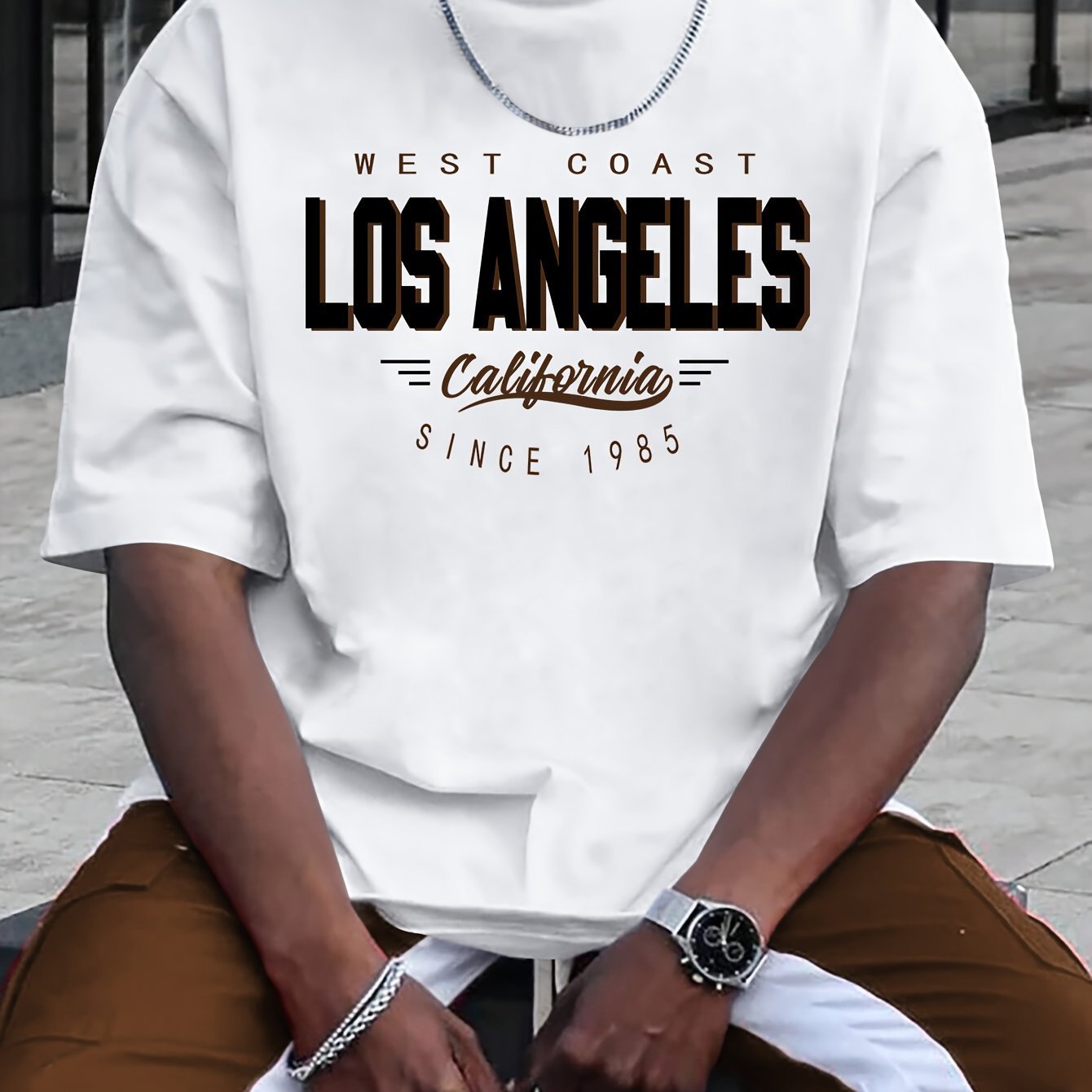 Camiseta Streetwear "Los Angeles California" – Corte Oversize de Algodón Premium