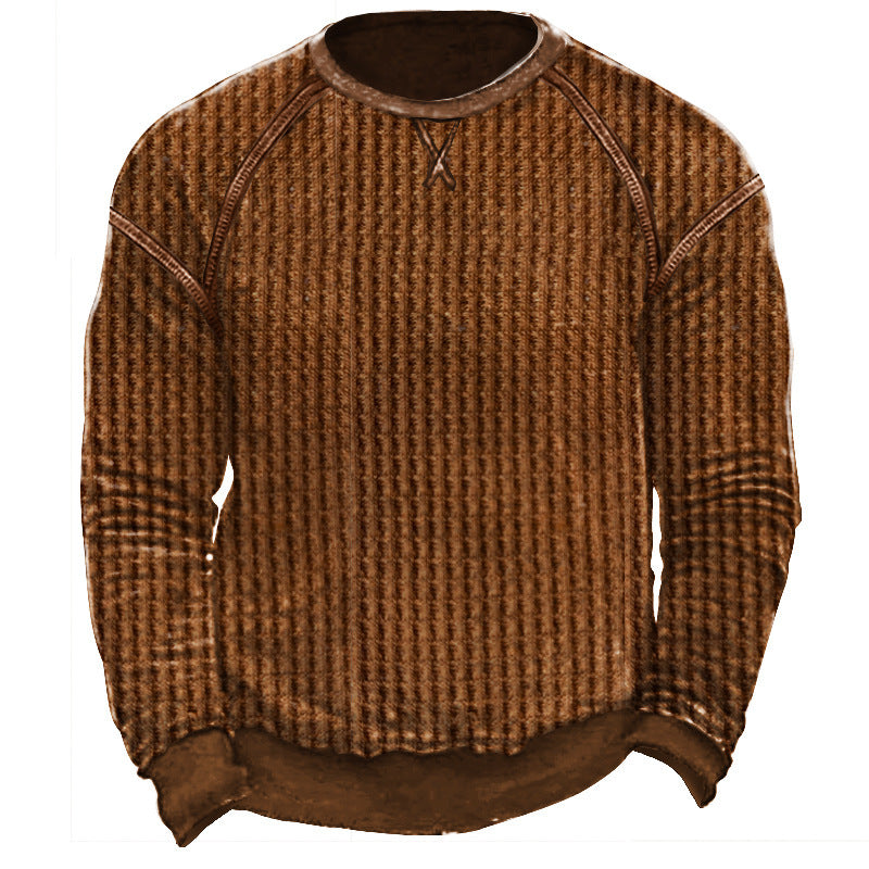 Sudadera de Punto Gofre Estilo "Waffle" - Top Casual de Corte Relajado para Hombre