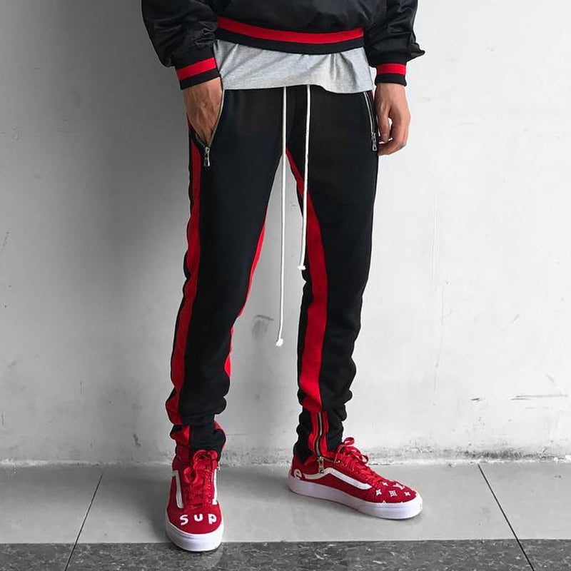 Pantalones Jogger Urbanos de Algodón con Bloques de Color y Cremalleras Laterales