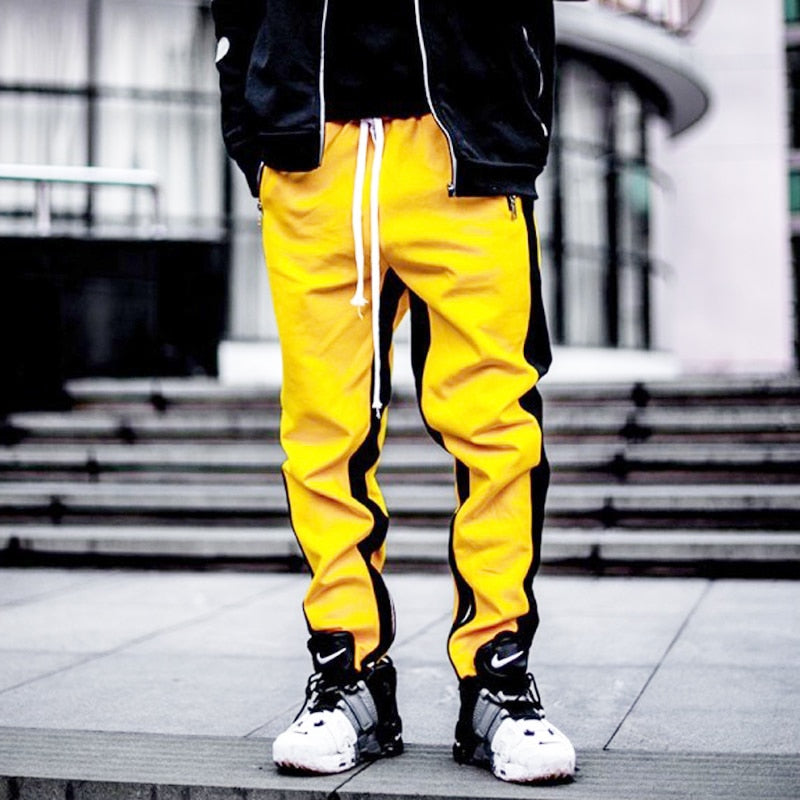 Pantalones Jogger Urbanos de Algodón con Bloques de Color y Cremalleras Laterales