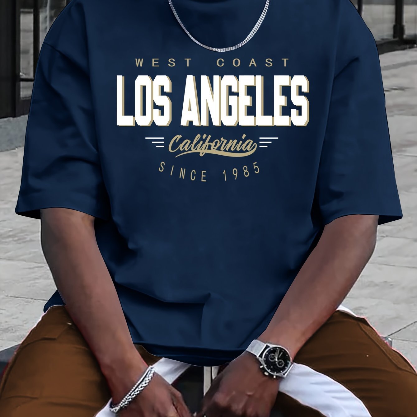 Camiseta Streetwear "Los Angeles California" – Corte Oversize de Algodón Premium
