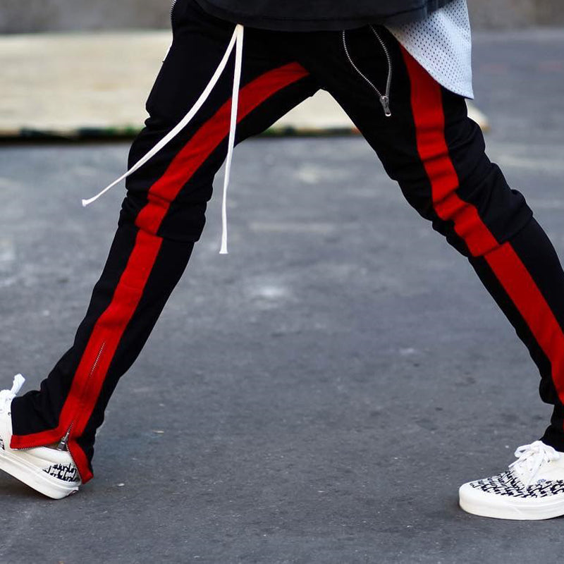 Pantalones Jogger Urbanos de Algodón con Bloques de Color y Cremalleras Laterales