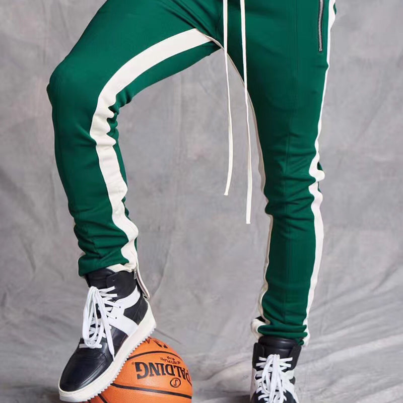 Pantalones Jogger Urbanos de Algodón con Bloques de Color y Cremalleras Laterales