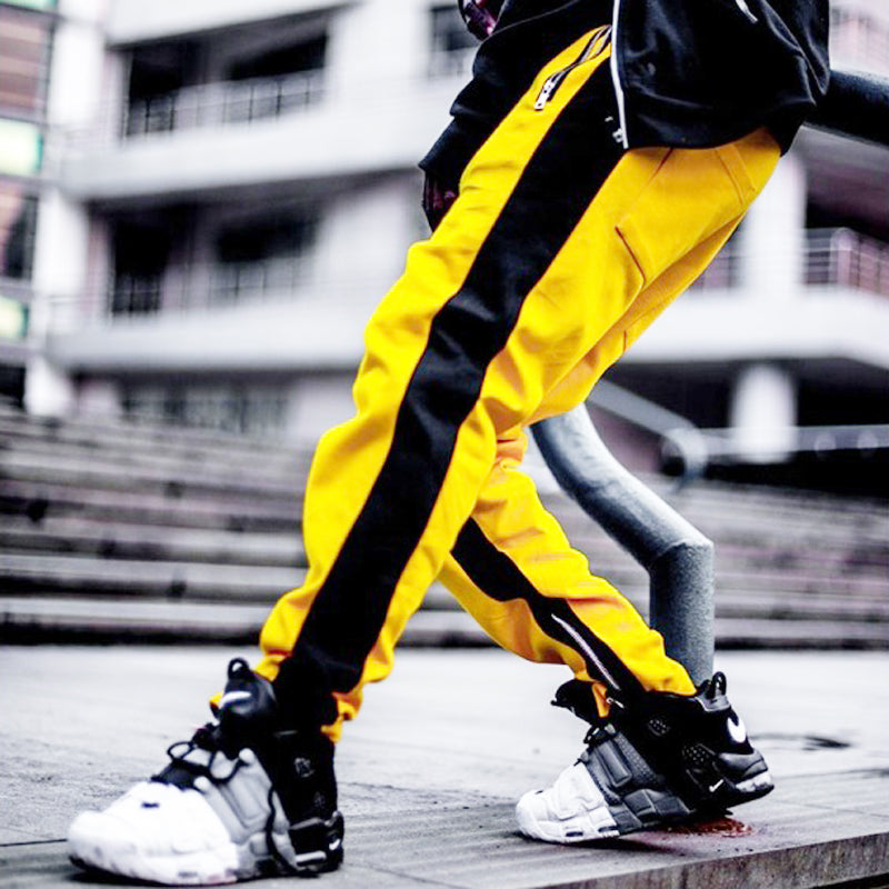 Pantalones Jogger Urbanos de Algodón con Bloques de Color y Cremalleras Laterales