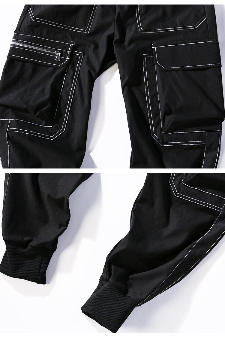 Pantalones Casuales de Algodón Minimalistas - Joggers de Corte Recto con Cordón Ajustable