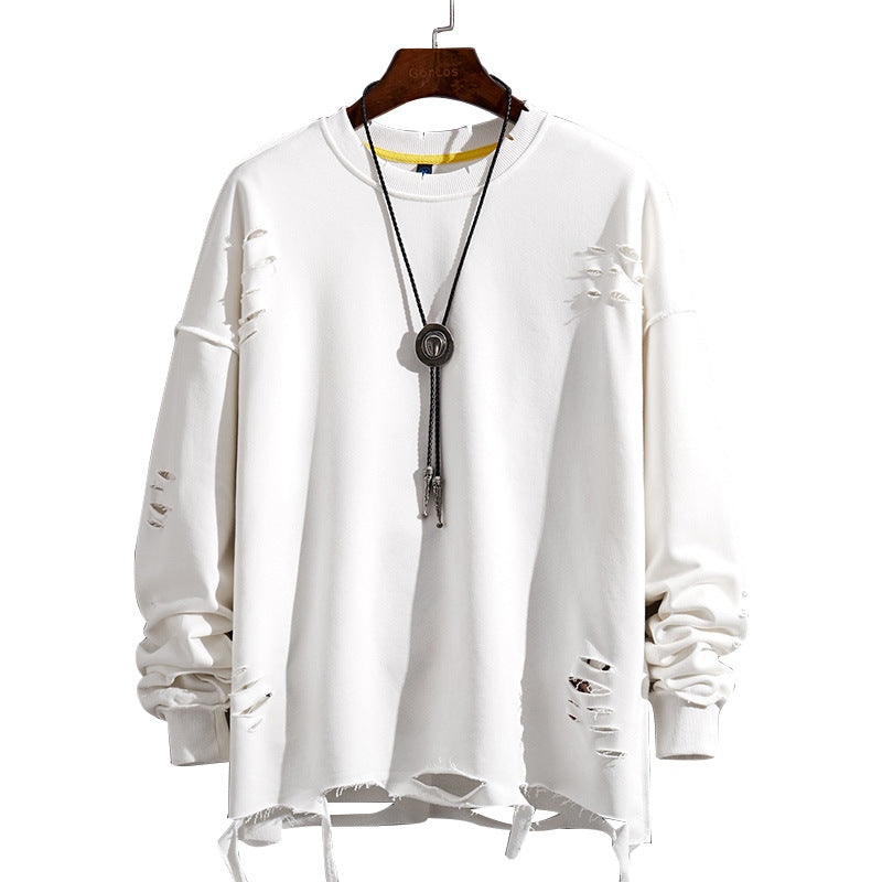 Suéter Oversize "Ripped Streetwear" para Hombre - Estilo Urbano Holgado con Detalles Rasgados