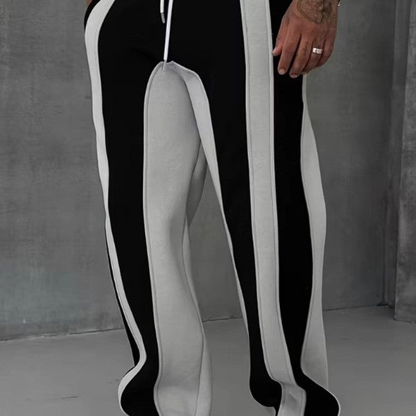 Pantalones Rectos Bicolores Casuales - Joggers Versátiles de Corte Holgado para Hombre