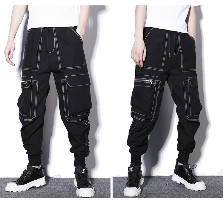Pantalones Casuales de Algodón Minimalistas - Joggers de Corte Recto con Cordón Ajustable