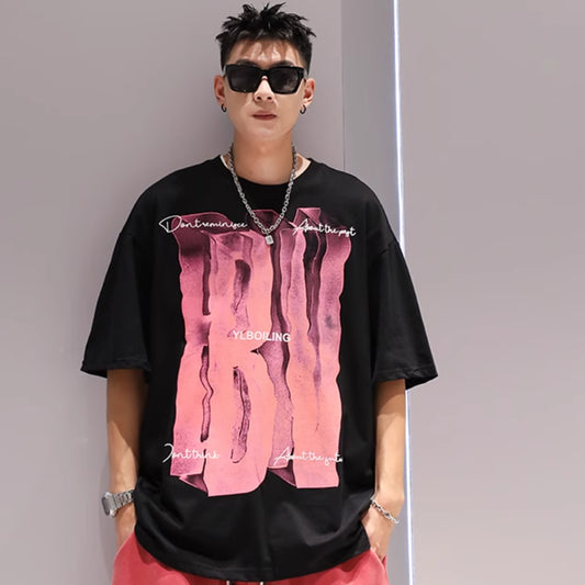 Camiseta Streetwear Oversize "IBV" – Algodón 100% con Estampado Visual 3D