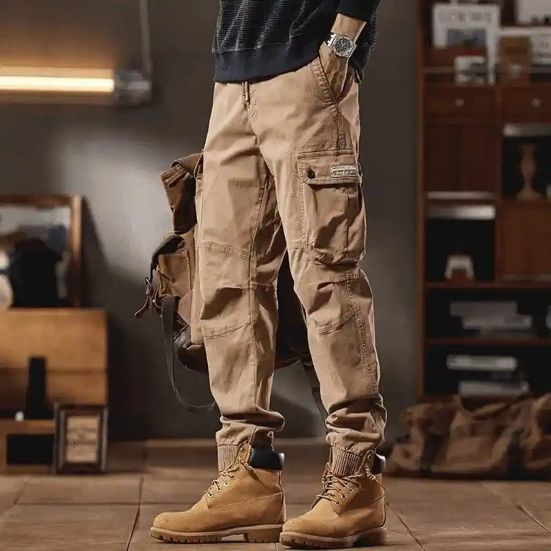 Pantalones Cargo Relaxed Fit – Estilo Militar y Casual de Algodón Premium