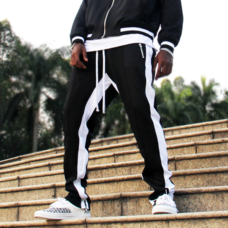 Pantalones Jogger Urbanos de Algodón con Bloques de Color y Cremalleras Laterales