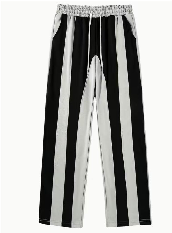 Pantalones Rectos Bicolores Casuales - Joggers Versátiles de Corte Holgado para Hombre