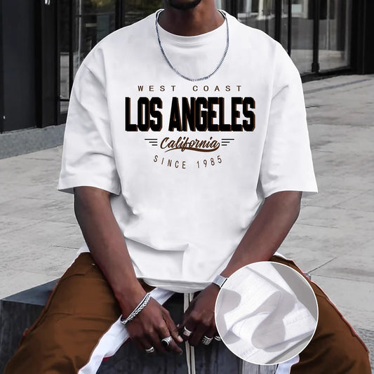 Camiseta Streetwear "Los Angeles California" – Corte Oversize de Algodón Premium