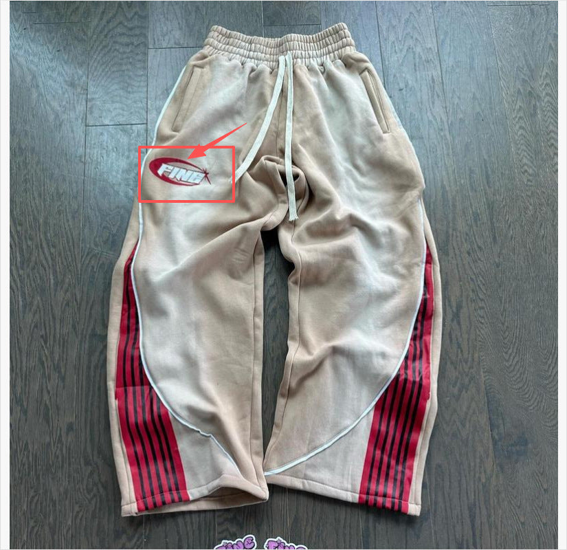 Pantalones High Street Hip Hop - Joggers Holgados con Contraste de Color y Estampado