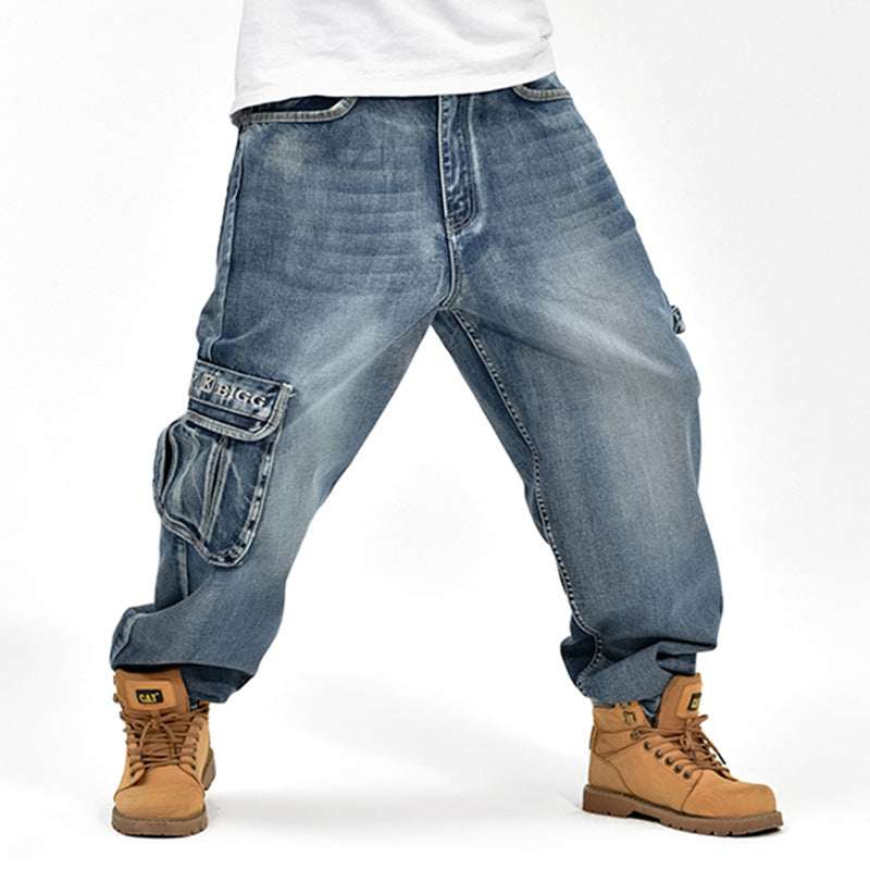 Jeans Baggy Retro Estilo Hip Hop – Corte Holgado, Tiro Alto y Denim de Alta Resistencia