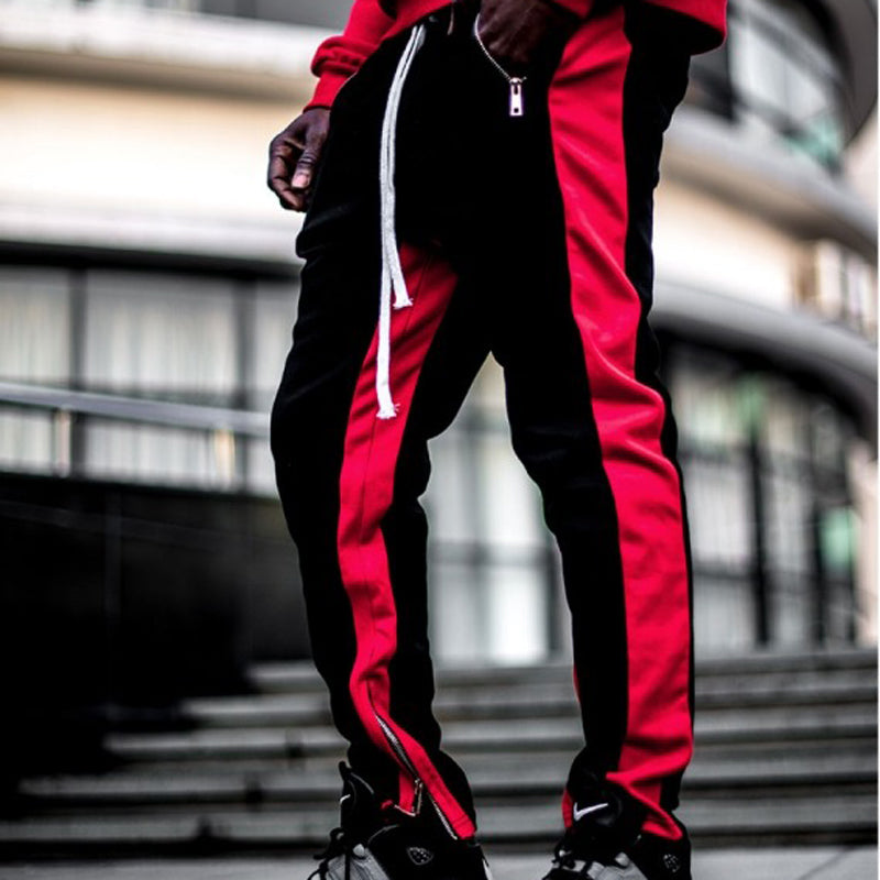 Pantalones Jogger Urbanos de Algodón con Bloques de Color y Cremalleras Laterales