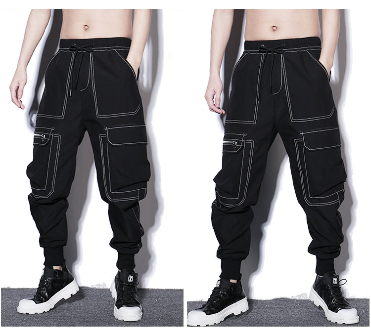 Pantalones Casuales de Algodón Minimalistas - Joggers de Corte Recto con Cordón Ajustable