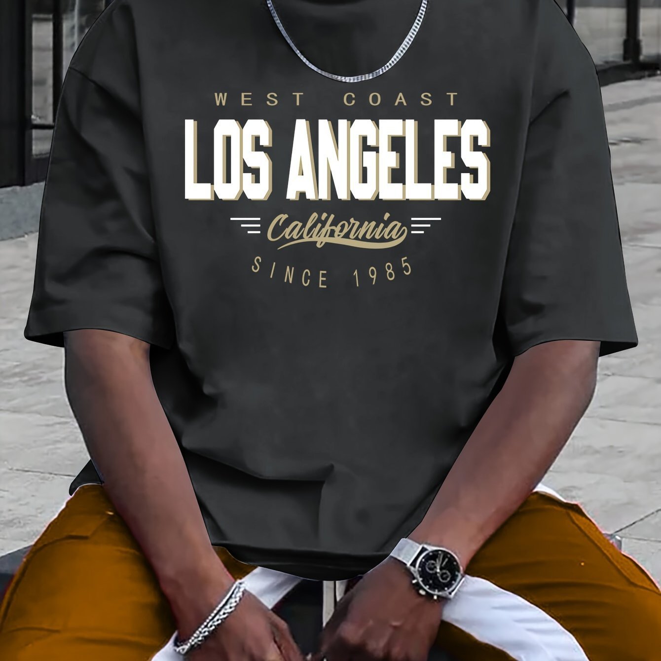 Camiseta Streetwear "Los Angeles California" – Corte Oversize de Algodón Premium