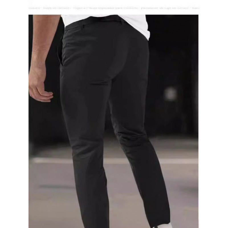 Pantalones de Vestir Casuales Slim-Fit - Joggers Formales con Diseño de Pliegues y Talle Ajustado
