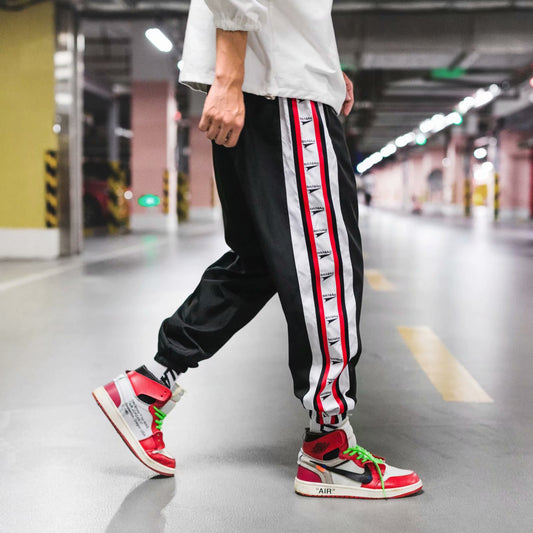 Pantalones Jogger Harem estilo Hip Hop para Hombre – Corte Holgado con Franjas Laterales