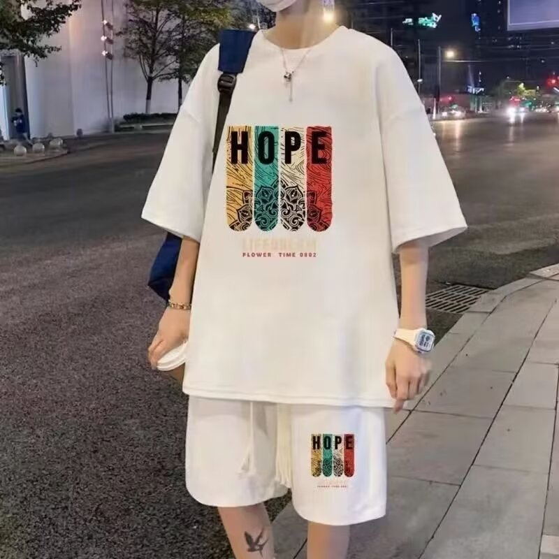 Conjunto Deportivo "Waffle" para Joven - Camiseta de Manga Corta y Bermudas (Estilo Casual de Verano)