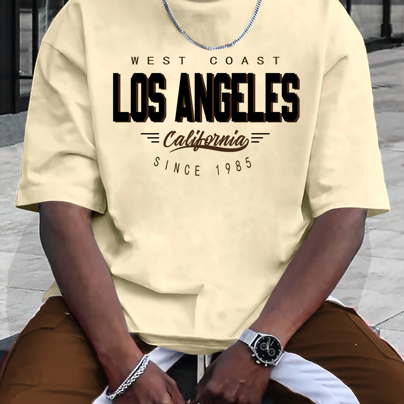 Camiseta Streetwear "Los Angeles California" – Corte Oversize de Algodón Premium
