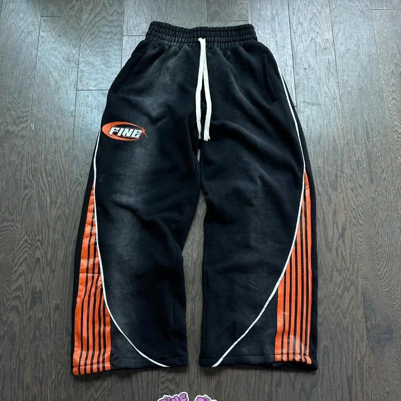 Pantalones High Street Hip Hop - Joggers Holgados con Contraste de Color y Estampado