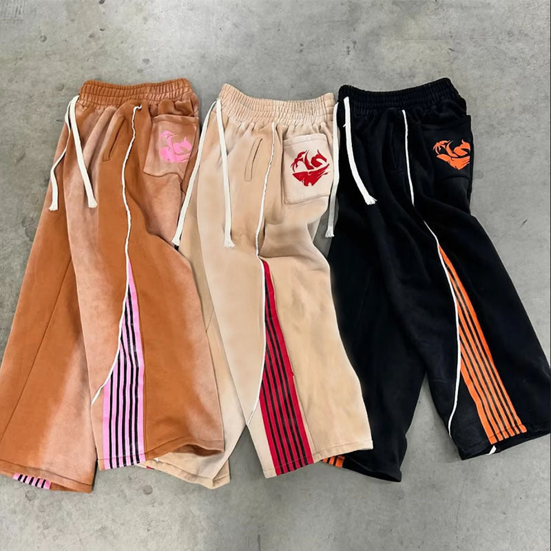 Pantalones High Street Hip Hop - Joggers Holgados con Contraste de Color y Estampado