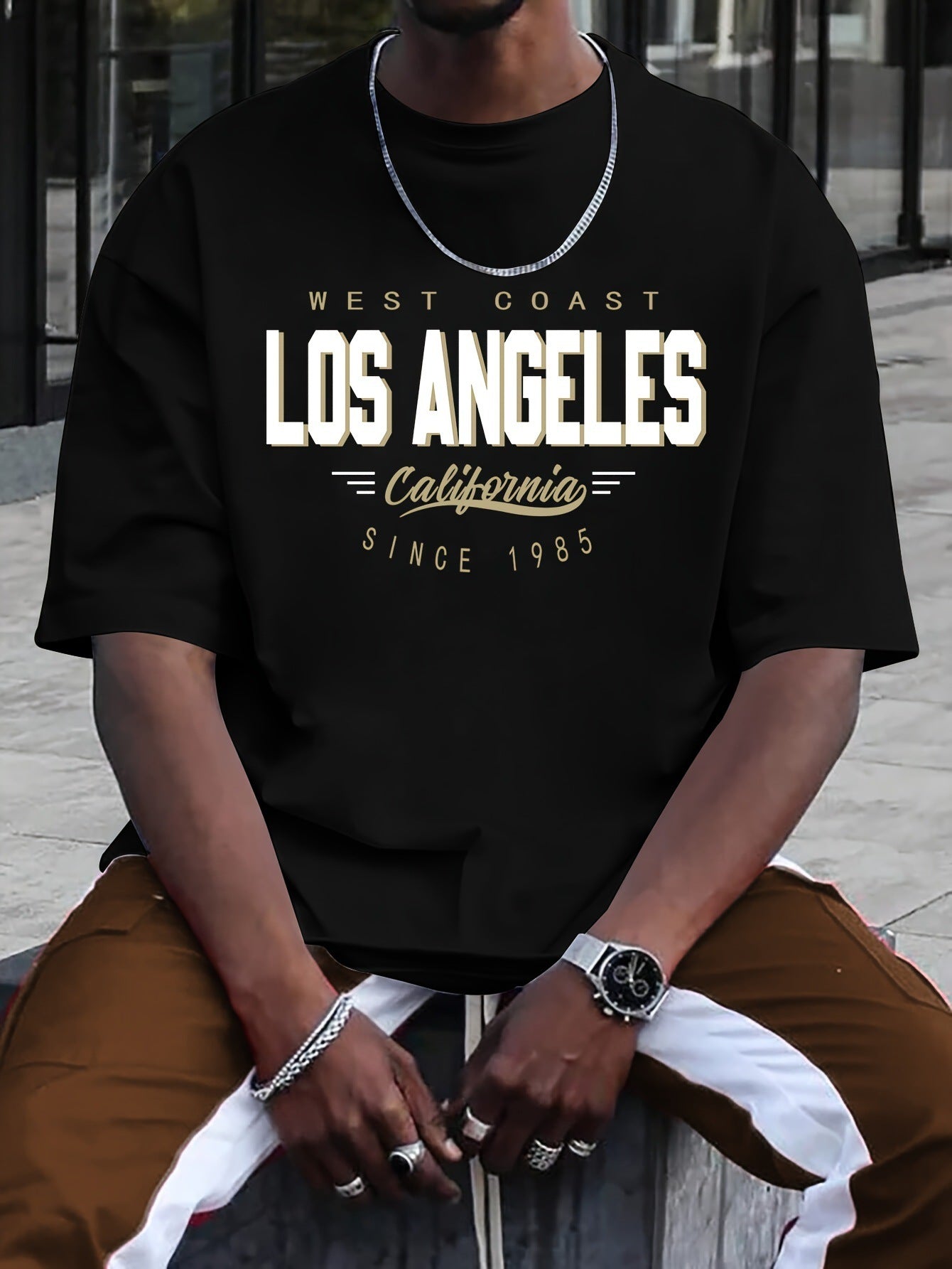 Camiseta Streetwear "Los Angeles California" – Corte Oversize de Algodón Premium