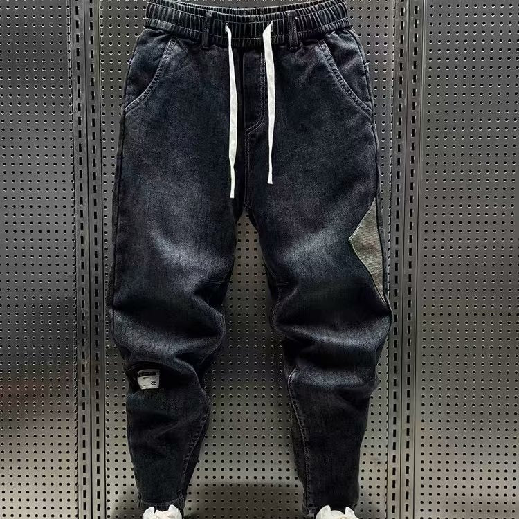 Jeans Térmicos con Forro de Felpa – Corte Holgado, Elásticos y Estilo Urbano Lavado