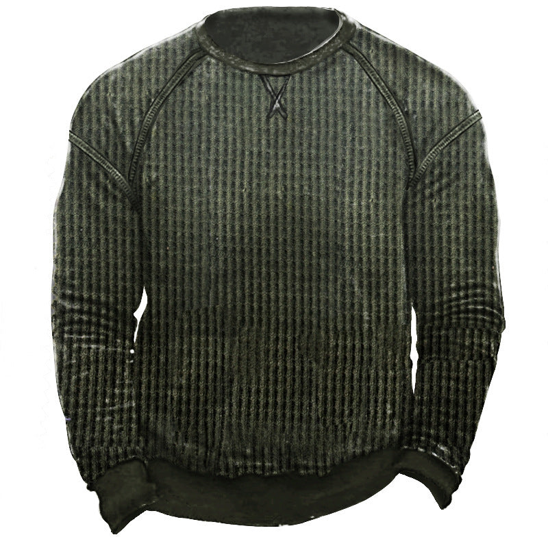 Sudadera de Punto Gofre Estilo "Waffle" - Top Casual de Corte Relajado para Hombre