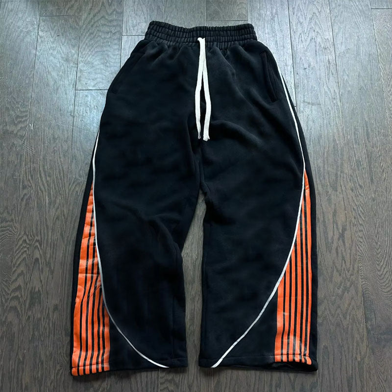 Pantalones High Street Hip Hop - Joggers Holgados con Contraste de Color y Estampado
