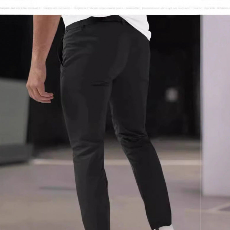 Pantalones de Vestir Casuales Slim-Fit - Joggers Formales con Diseño de Pliegues y Talle Ajustado