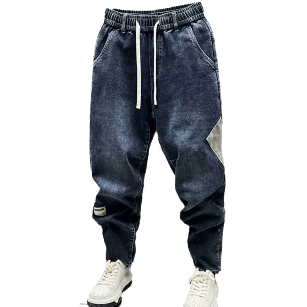 Jeans Térmicos con Forro de Felpa – Corte Holgado, Elásticos y Estilo Urbano Lavado