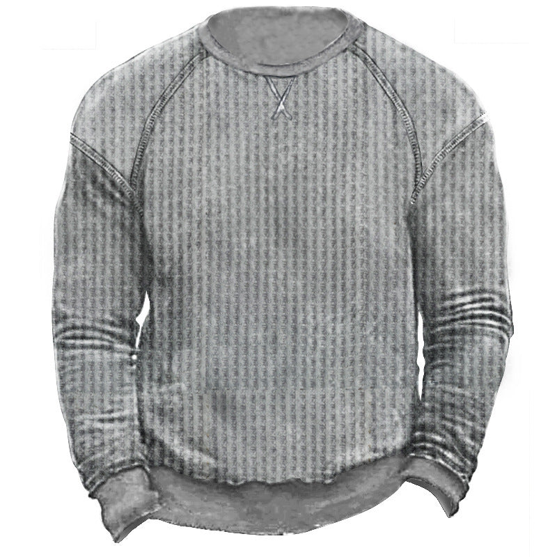 Sudadera de Punto Gofre Estilo "Waffle" - Top Casual de Corte Relajado para Hombre