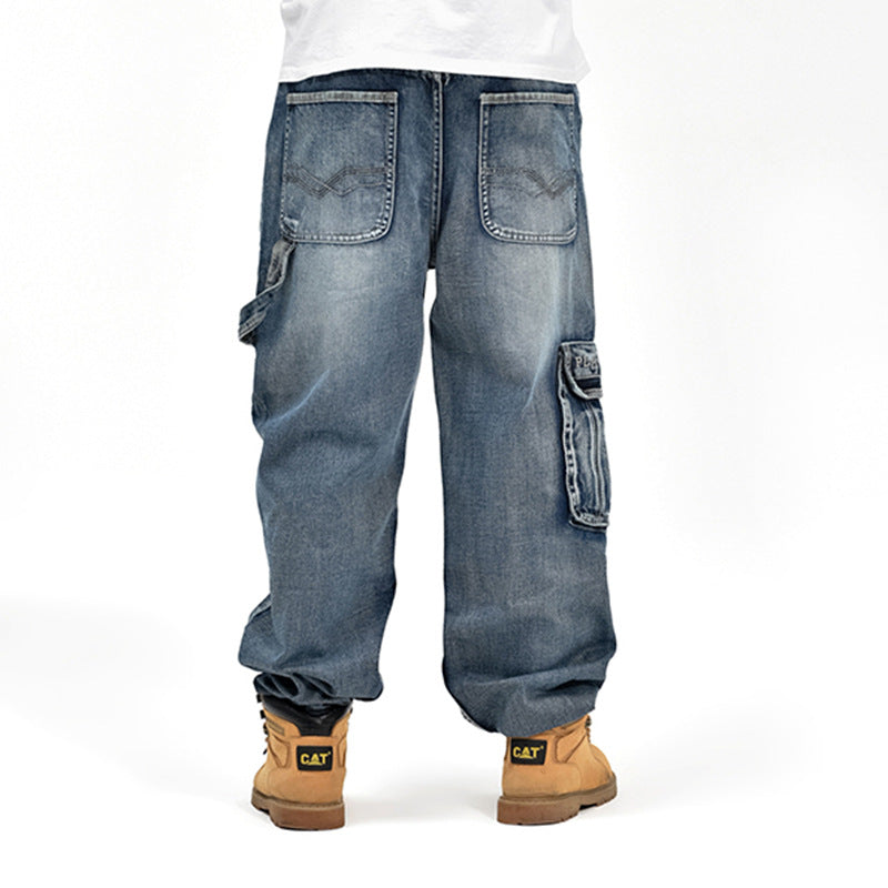 Jeans Baggy Retro Estilo Hip Hop – Corte Holgado, Tiro Alto y Denim de Alta Resistencia