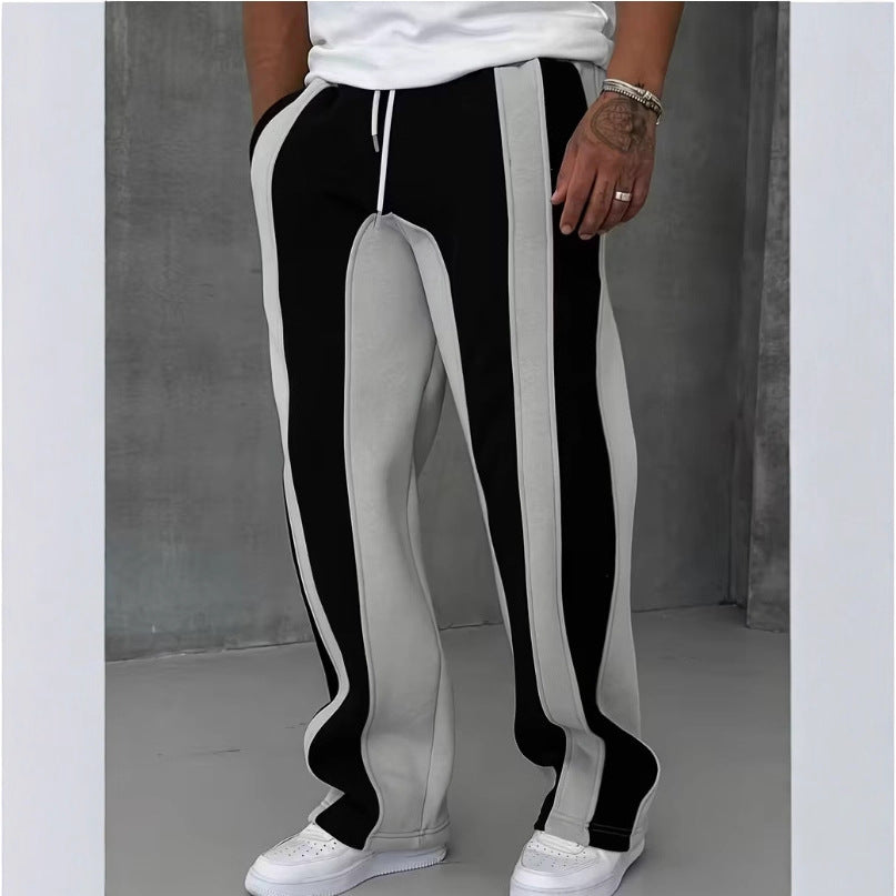 Pantalones Rectos Bicolores Casuales - Joggers Versátiles de Corte Holgado para Hombre