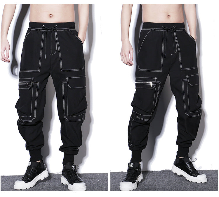 Pantalones Casuales de Algodón Minimalistas - Joggers de Corte Recto con Cordón Ajustable