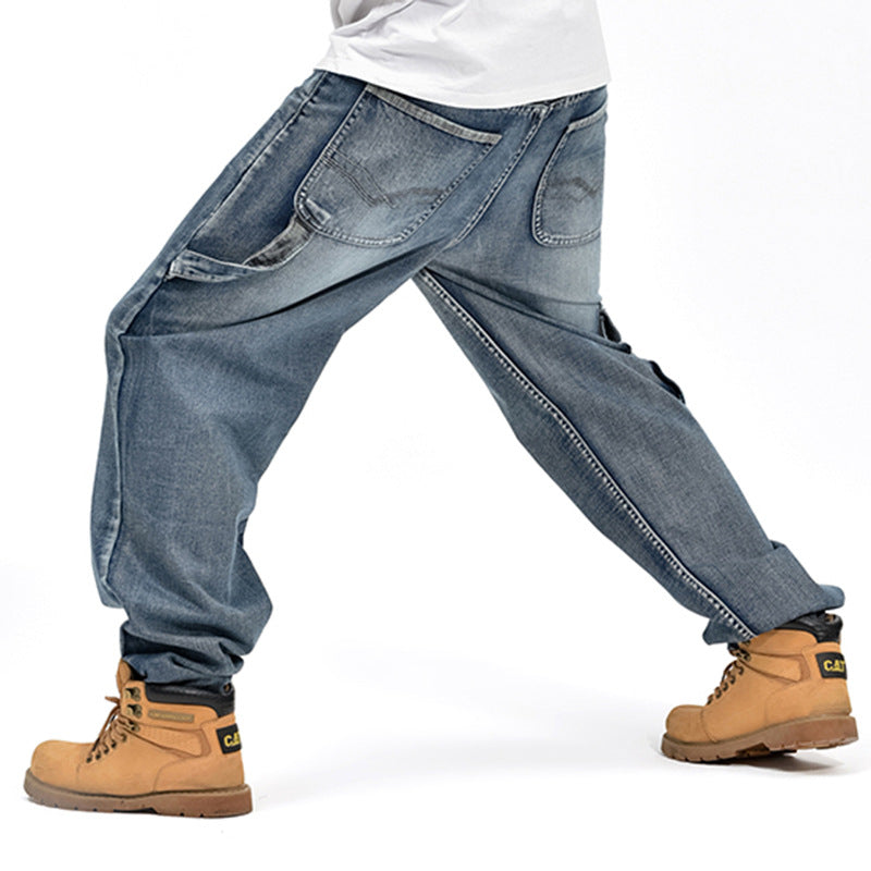Jeans Baggy Retro Estilo Hip Hop – Corte Holgado, Tiro Alto y Denim de Alta Resistencia